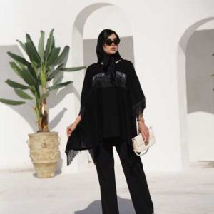 مانتو پانچ شانتون ریشه دوزی
