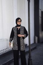 کت بلند شانتون خامه و نگین دوزی