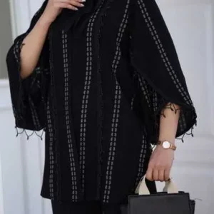 مانتو کرپ منجوق و پولک دوزی