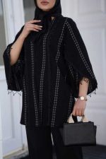 مانتو کرپ منجوق و پولک دوزی