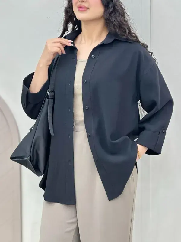 شومیز زنانه وارداتی کتان سیلک ریزشی | دوخت تضمینی و بدون آبرفت - Image 10