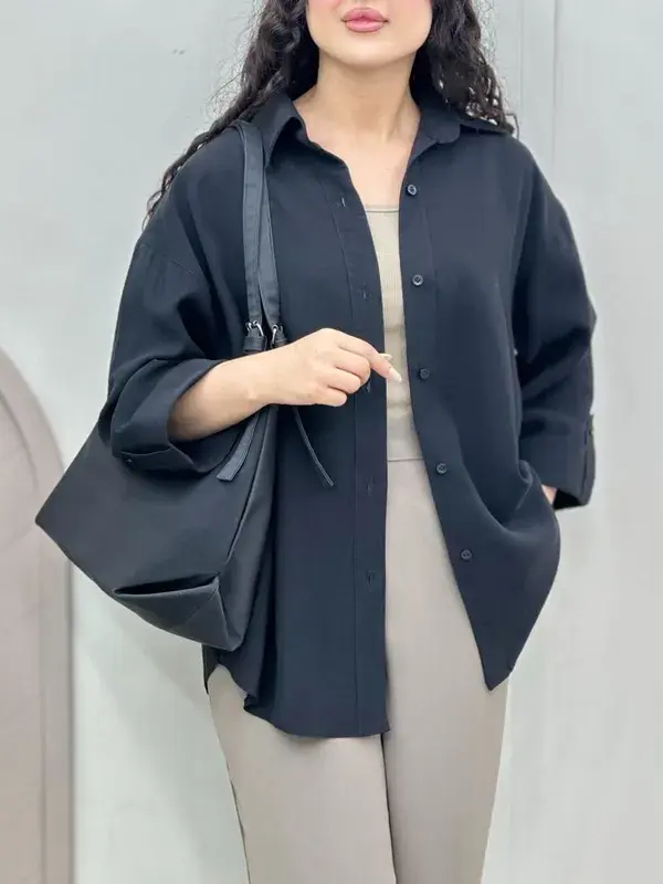 شومیز زنانه وارداتی کتان سیلک ریزشی | دوخت تضمینی و بدون آبرفت - Image 9