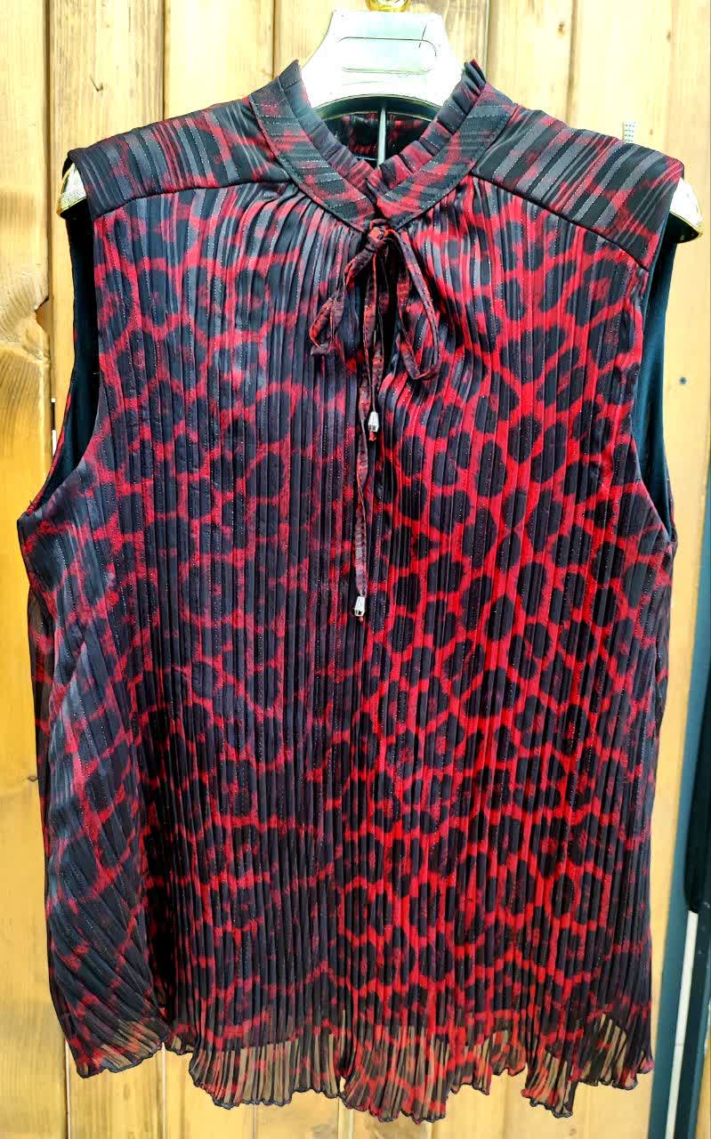 تاپ گل حریر قرمز