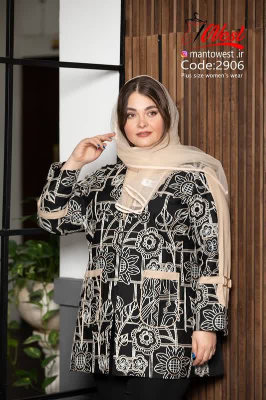 کت کتان سایز بزرگ گلدوزی و خامه دوزی جذاب