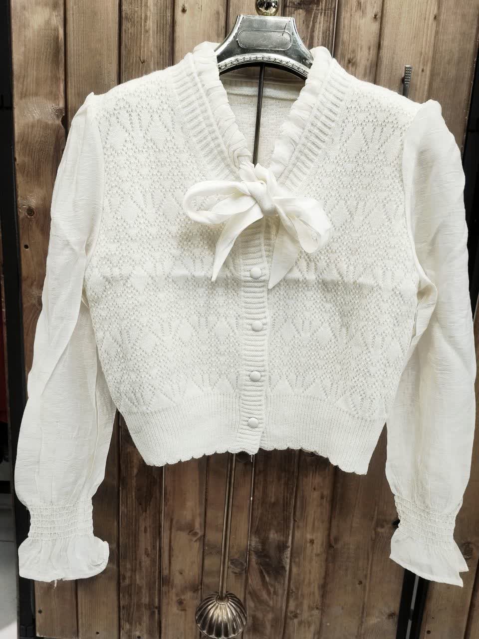 بلوز بافت آستین حریر کرواتی