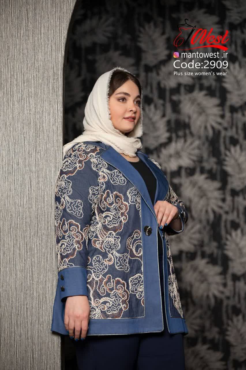 کت کتان ترک گلدوزی شده جلو دکمه جذاب