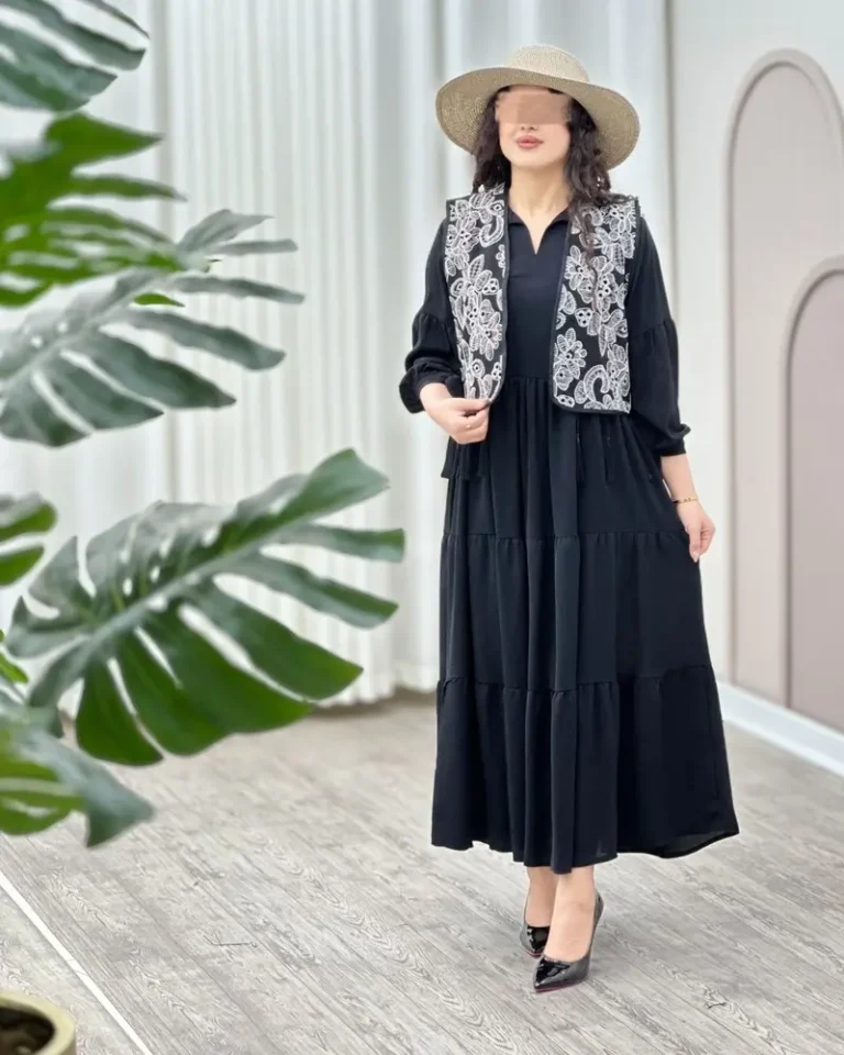 سارفون جلیقه دو تیکه سوزندوزی