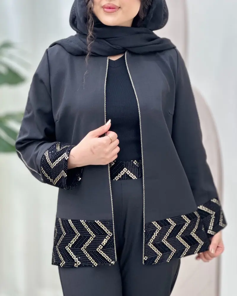 کت_وشلوار دخترانه مغزی با خرجکار پولک دوزی
