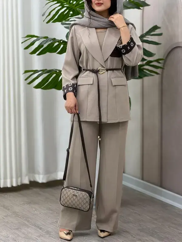کت و شلوار لویی ویتون LV ترند زنانه جیب و سرآستین چرم دوزی وارداتی - تصویر 10